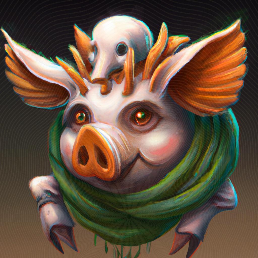 uma ilustração em preto e branco de espirito de porco