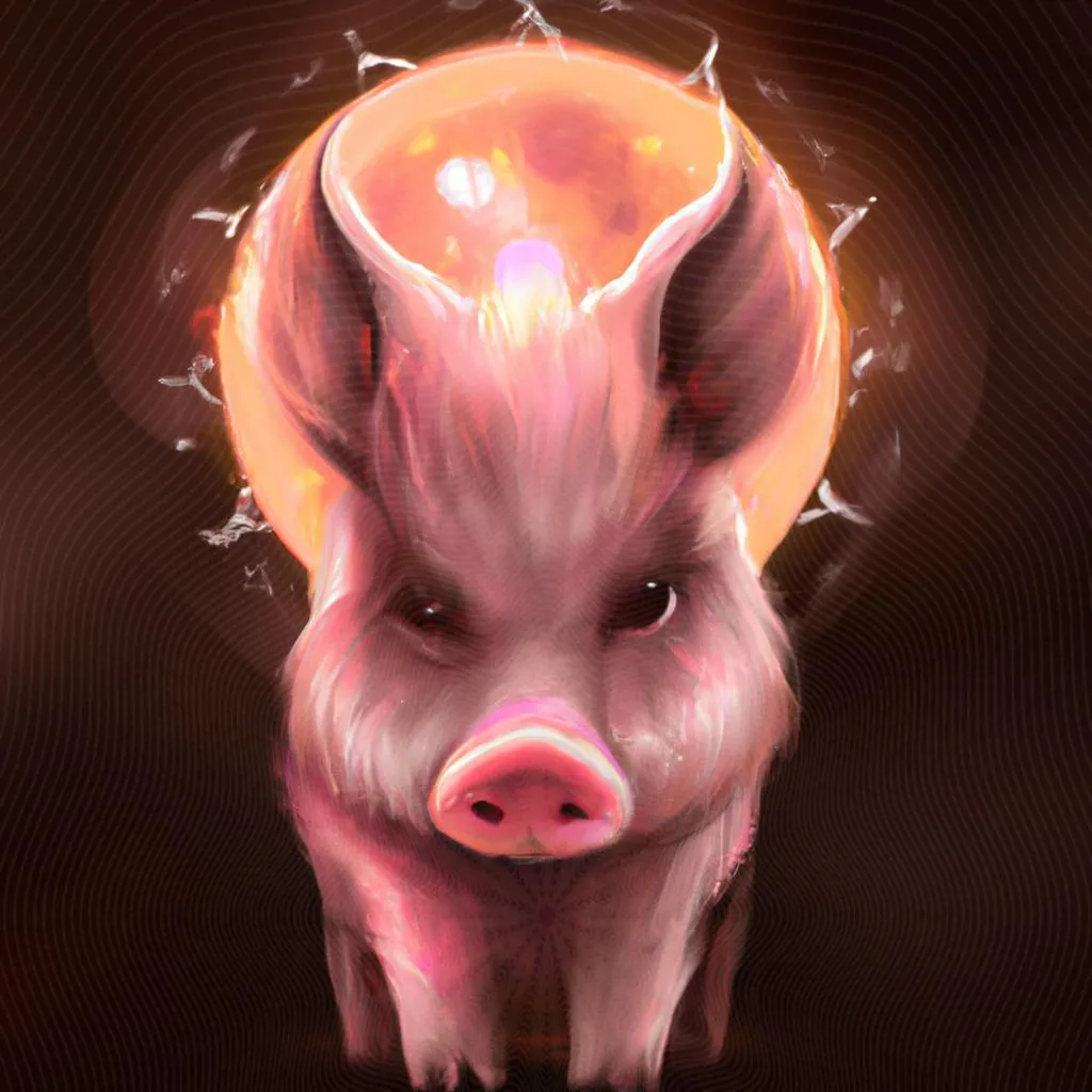 uma composição gráfica de espirito de porco