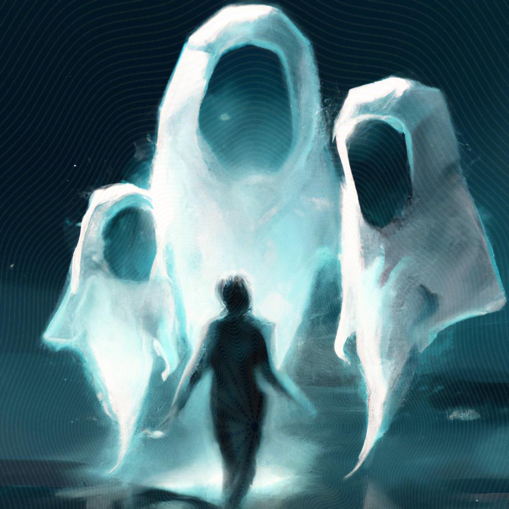 uma composição gráfica de espiritos obsessores