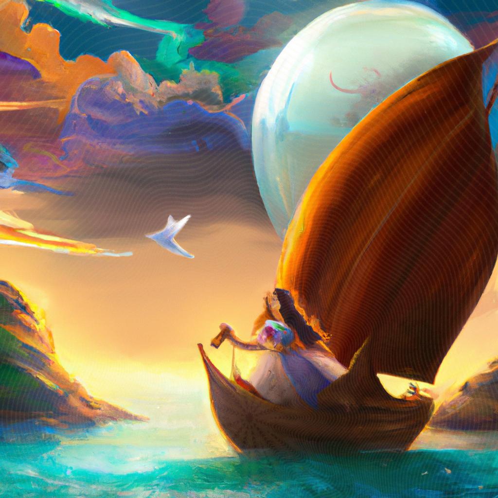 um desenho animado sobre eu navegarei no oceano do espirito
