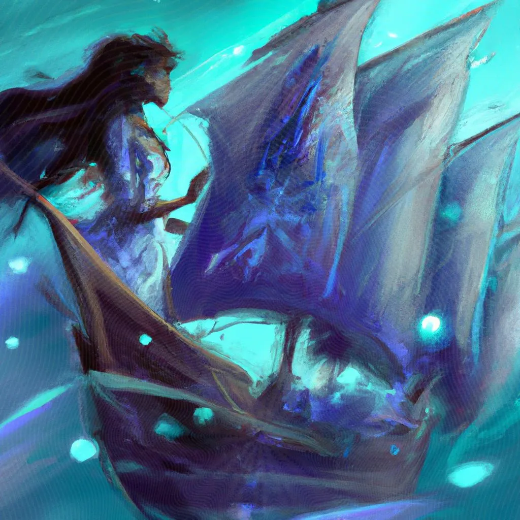 uma obra de arte ilustrativa de eu navegarei no oceano do espirito