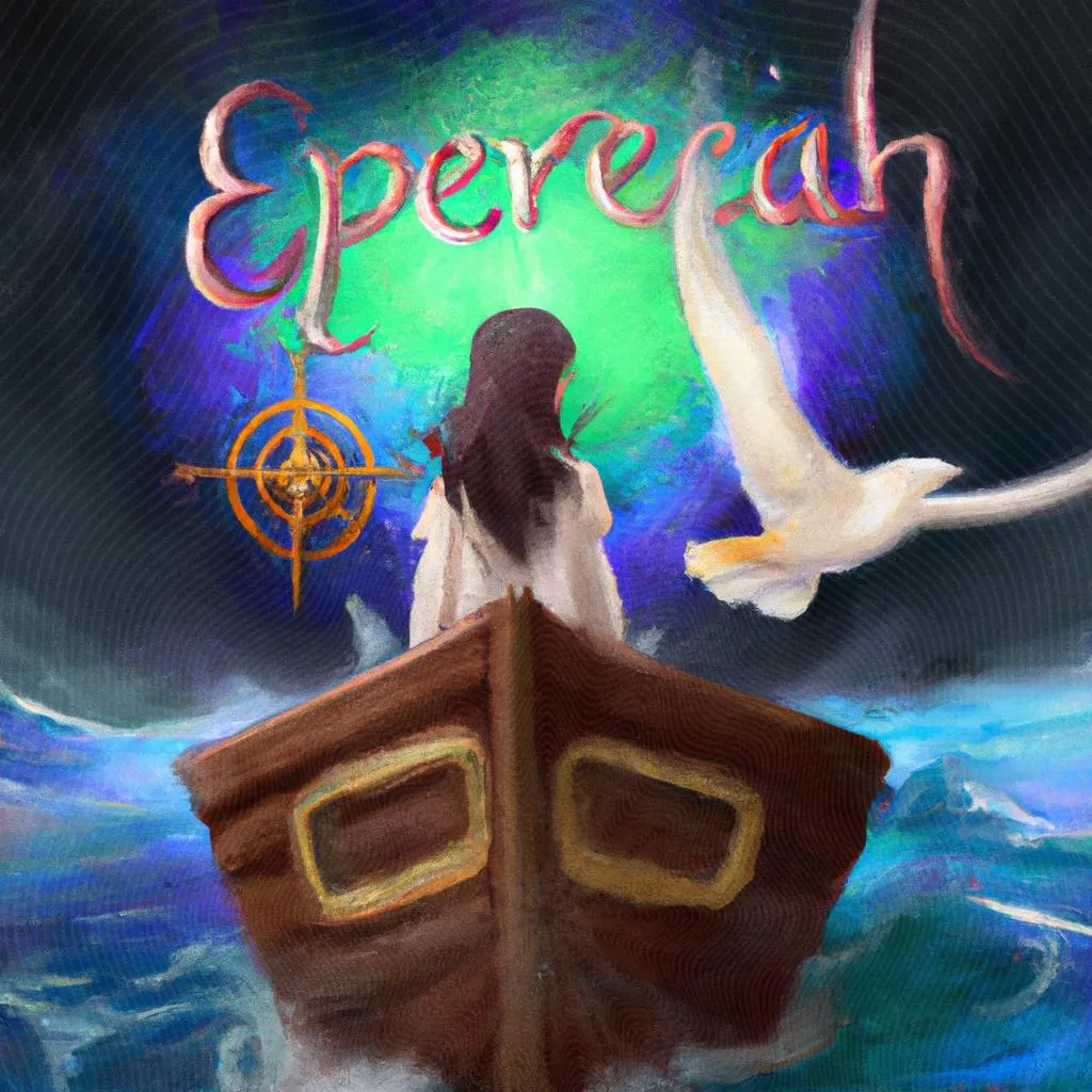 um desenho artístico sobre eu navegarei no oceano do espirito letra