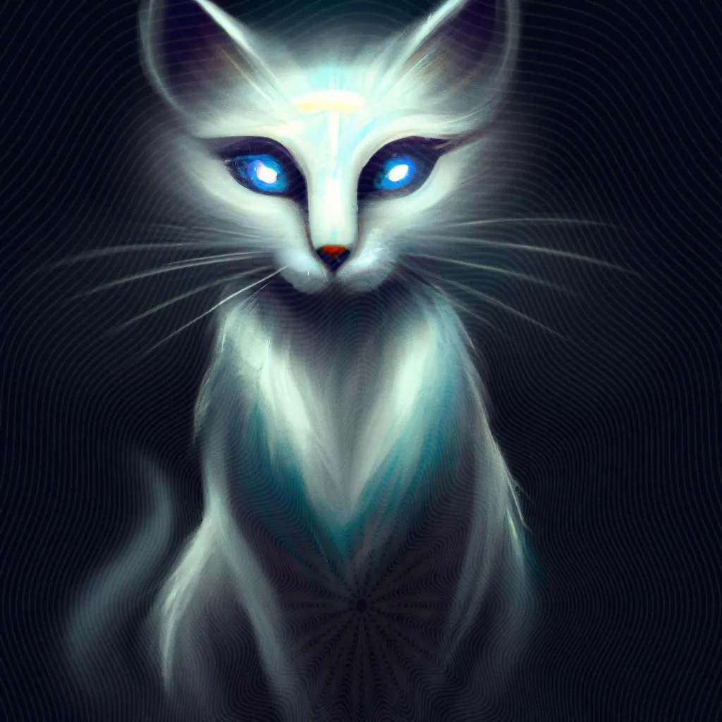 um retrato esboçado de gato miando muito espiritismo