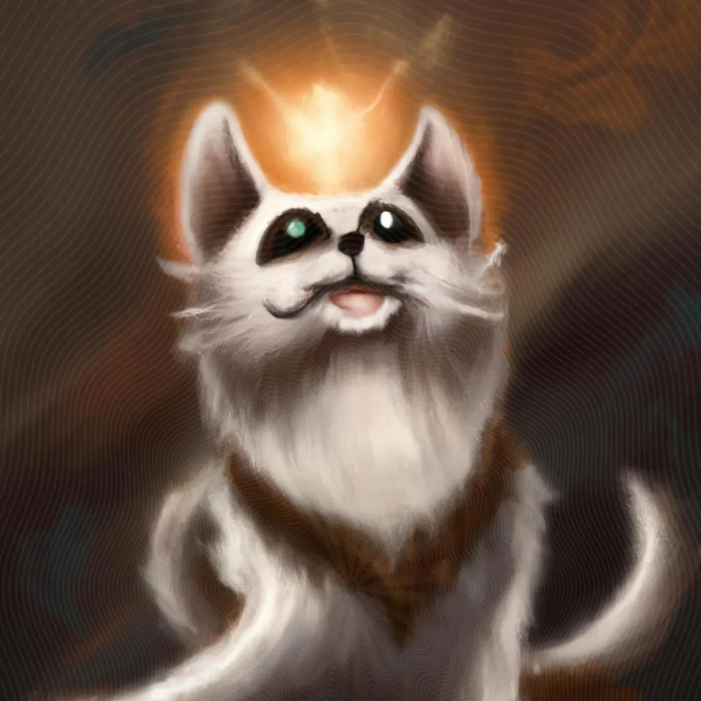 uma ilustração realista de gato miando muito espiritismo