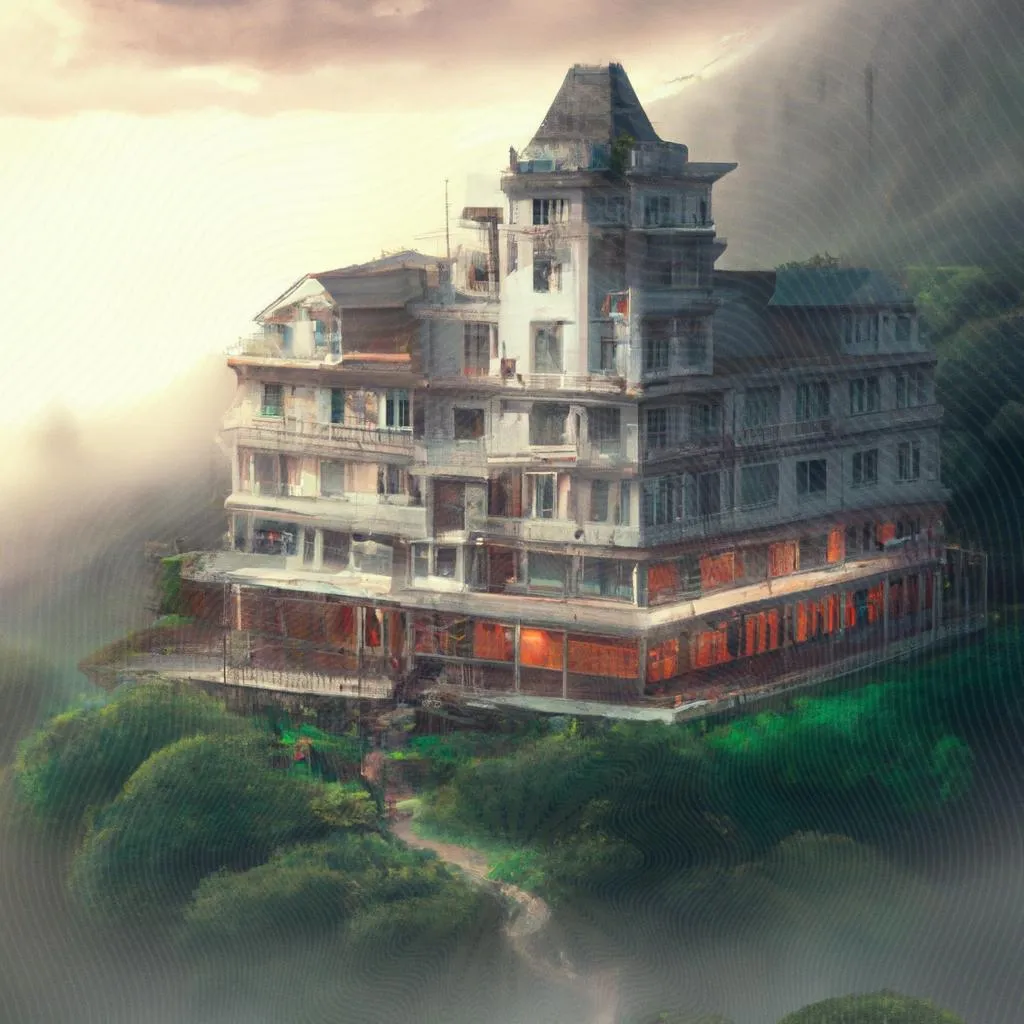 um desenho artístico sobre hotel espirito santo do pinhal