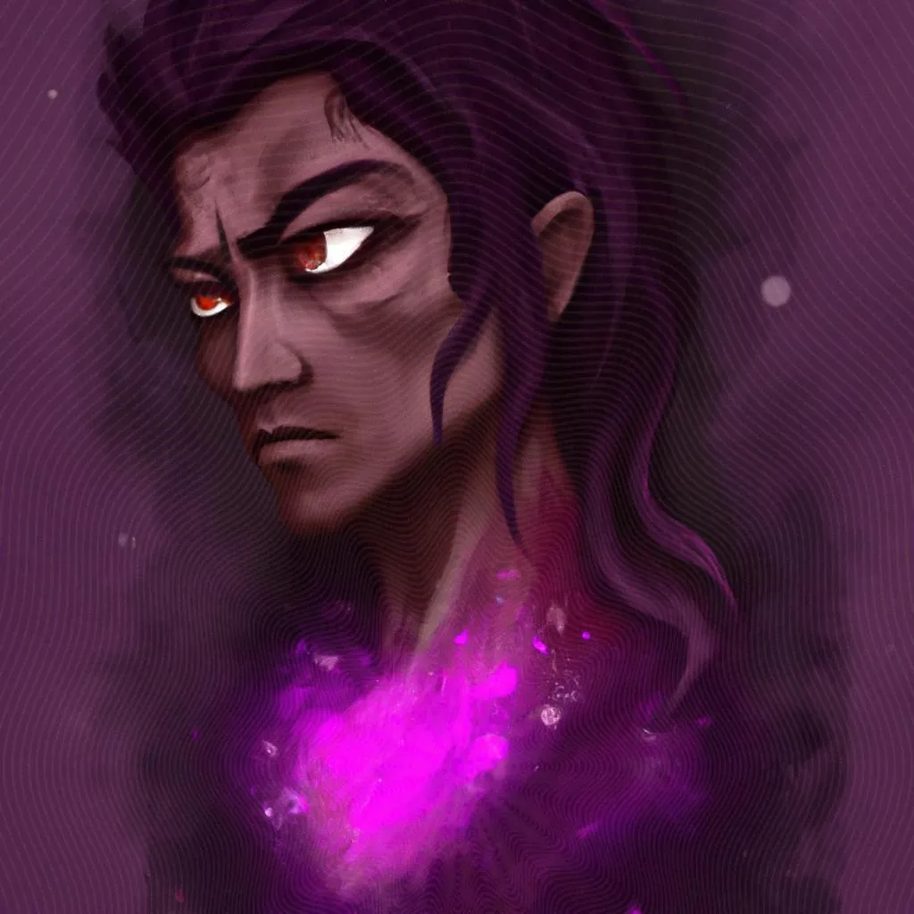 um retrato esboçado de manchas roxas na pele espiritismo