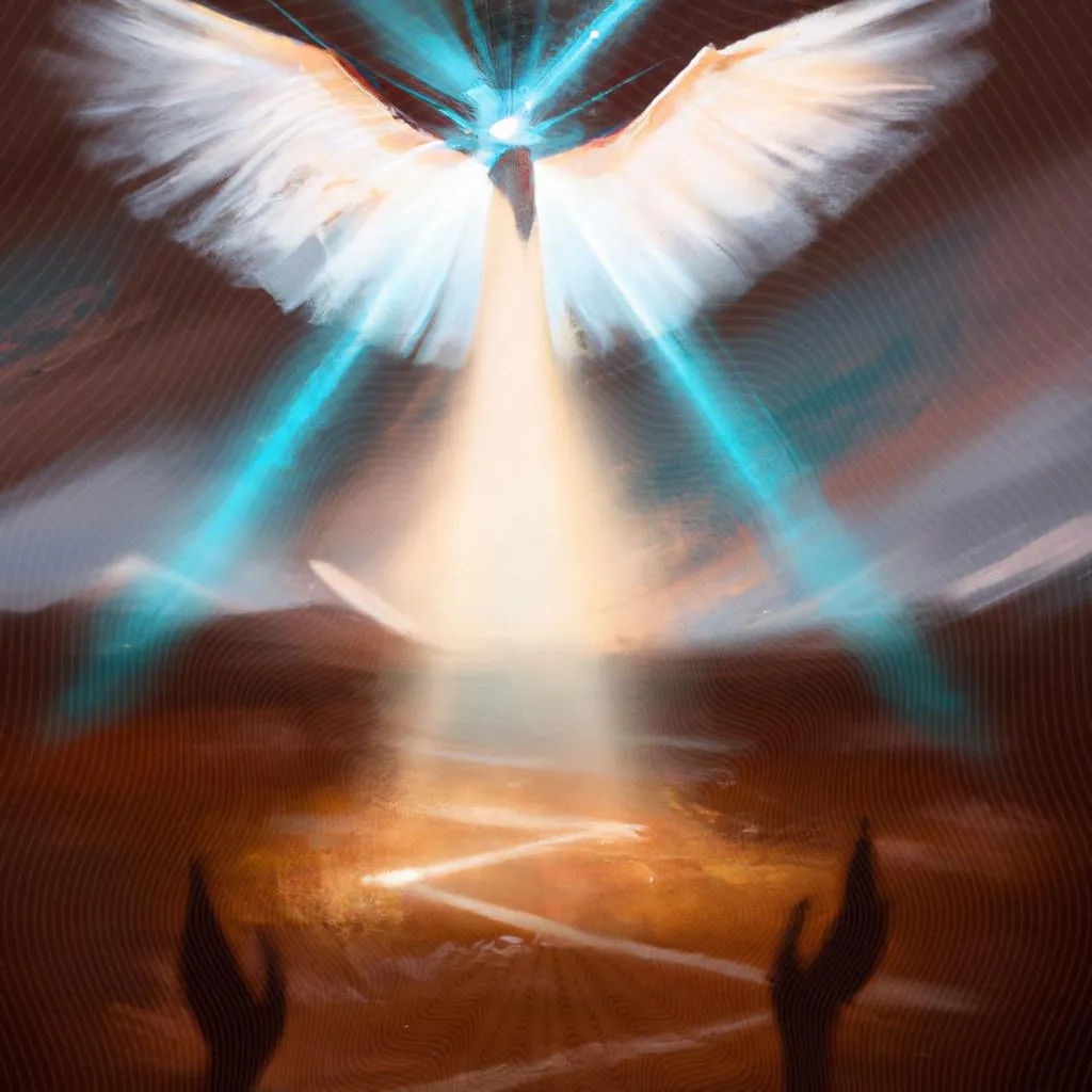 uma arte gráfica sobre o espirito de deus está neste lugar