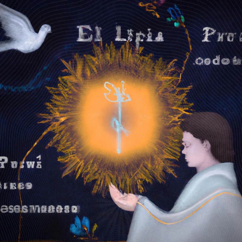 uma ilustração gráfica de oração do espirito santo letra