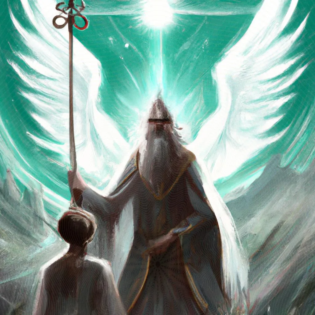 um mural artístico de pai filho e espirito santo