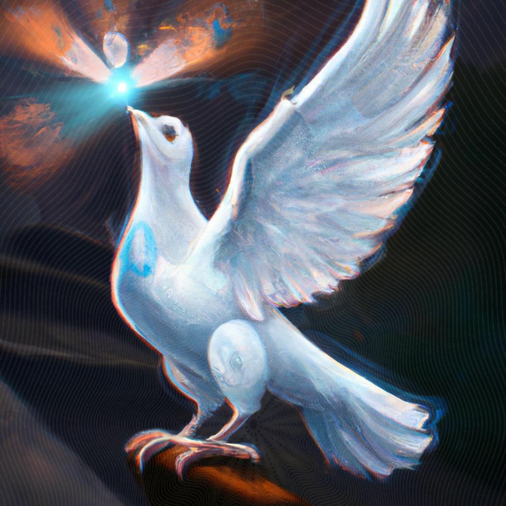 um gráfico ilustrado de pombo espirito santo