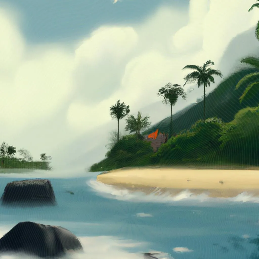 uma vista panorâmica ilustrada de praias no espirito santo