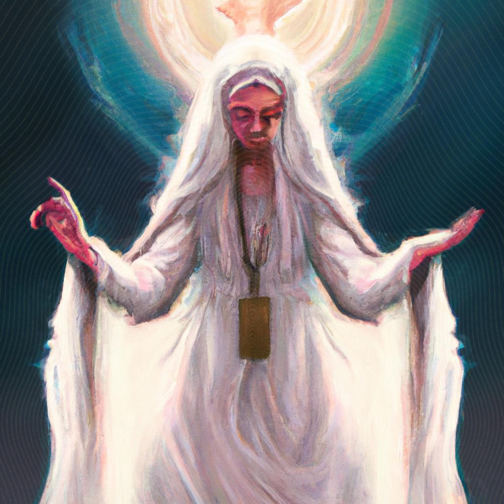 uma cena cinematográfica ilustrada de religião espirita