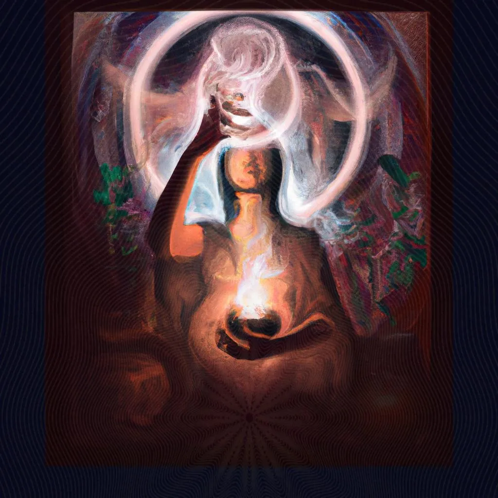 um mural artístico de rituais do espiritismo