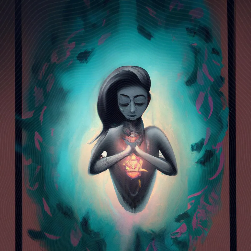 um gráfico ilustrado de sensação ruim aperto no coração espiritismo