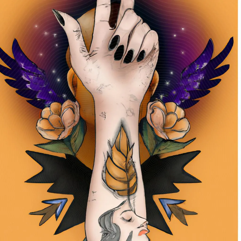 um mural artístico de tatuagem e espiritismo