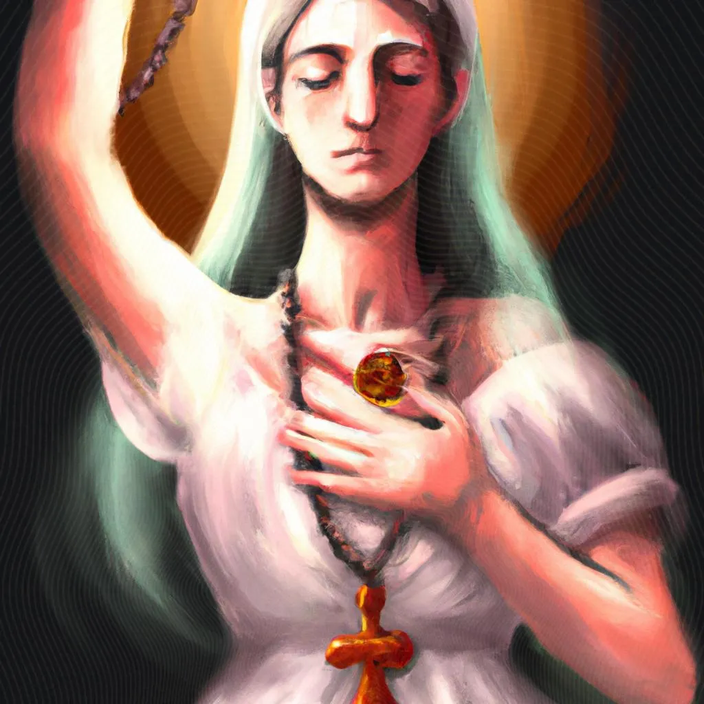 um retrato artístico sobre terço espirito santo