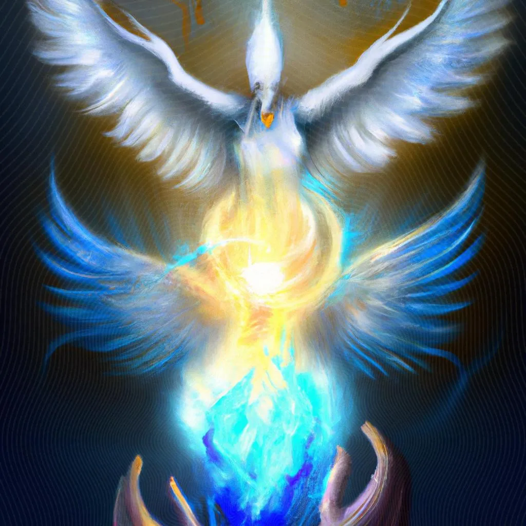 uma imagem estampada de vem espirito santo vem iluminar