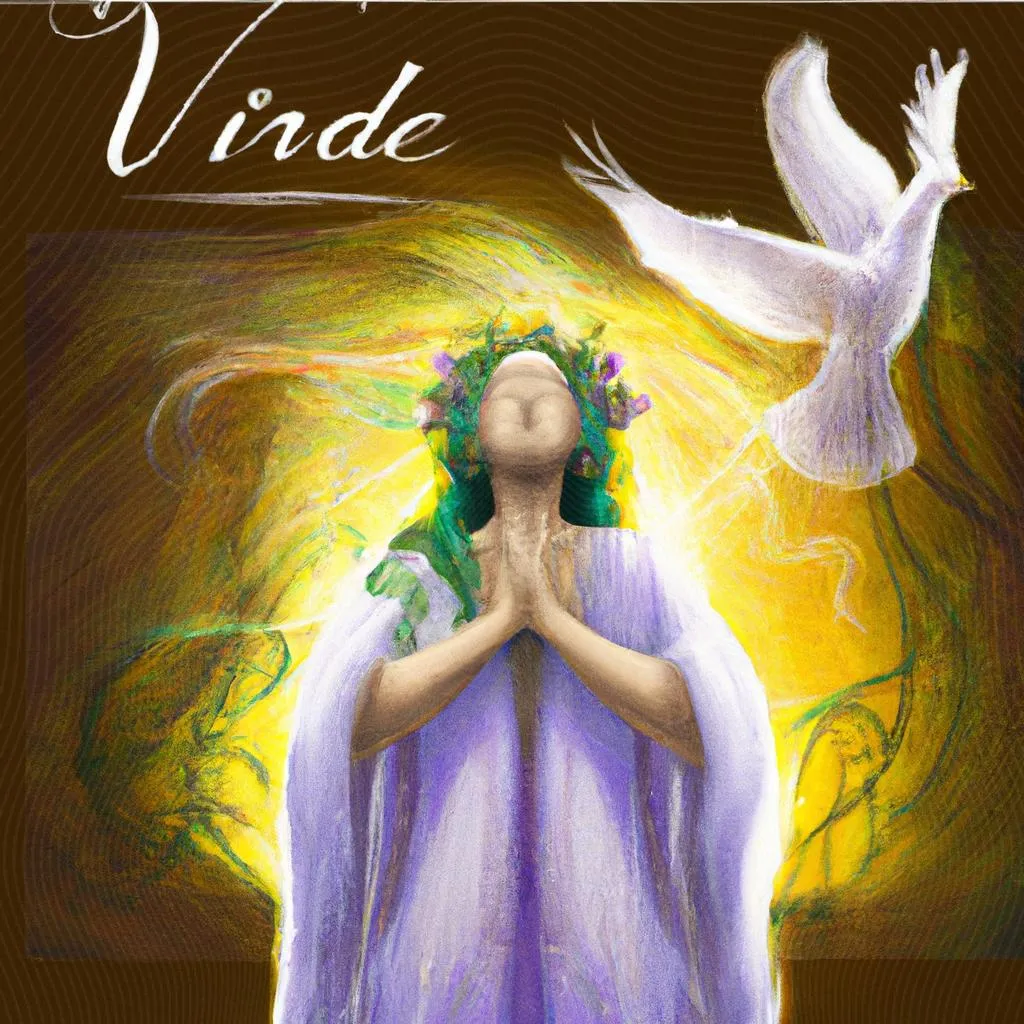 uma vista panorâmica ilustrada de vinde espirito santo oração
