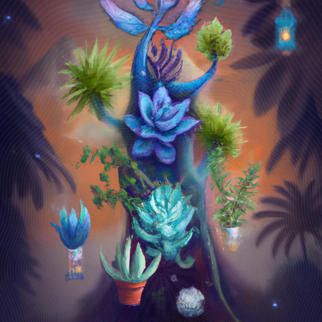 uma representação gráfica de 7 plantas que afastam maus espiritos