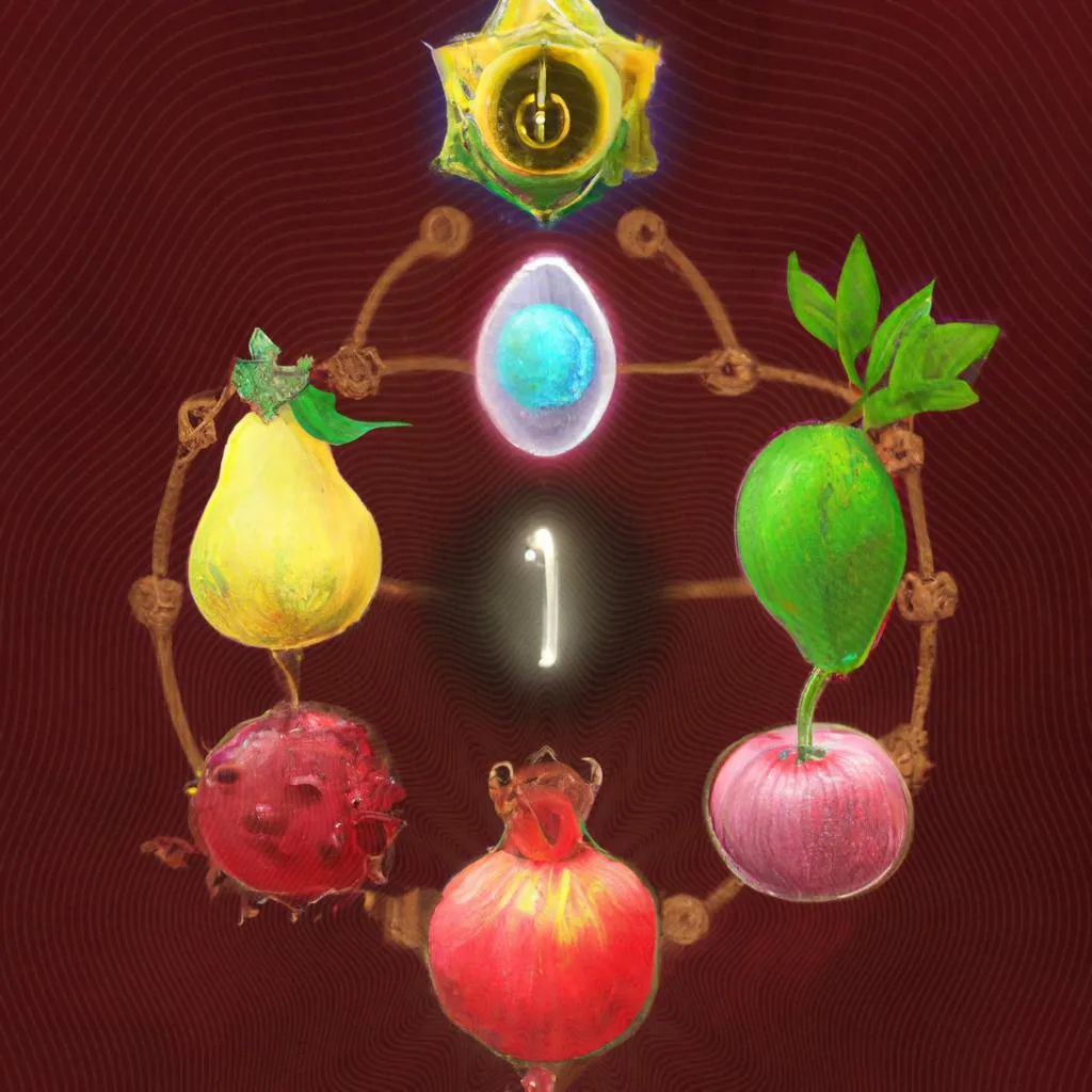uma figura desenhada de 9 frutos do espirito santo