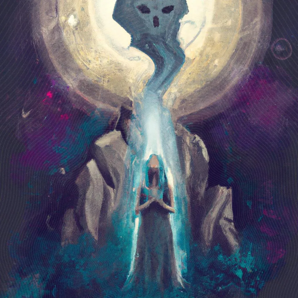 uma ilustração em preto e branco de a morte na visão do espiritismo
