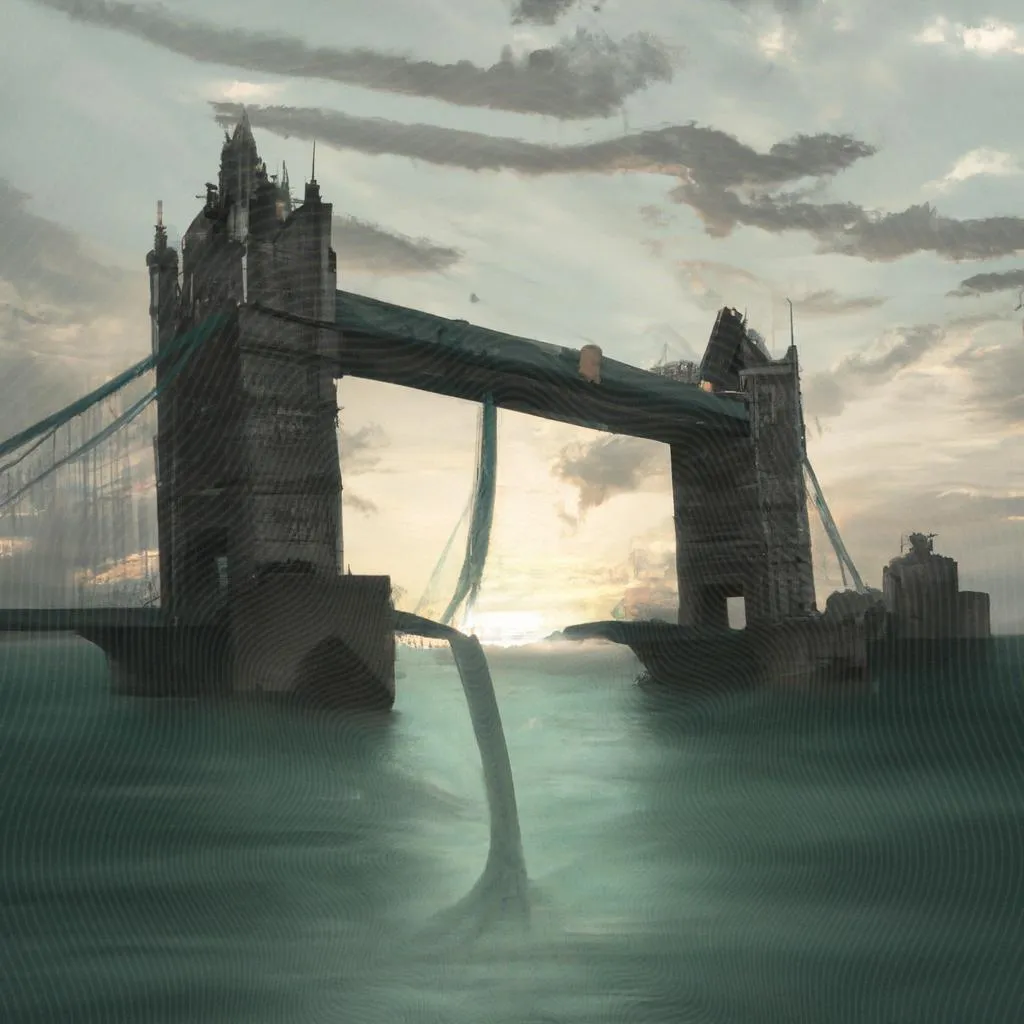 uma cena ilustrada de a ponte de londres está caindo significado