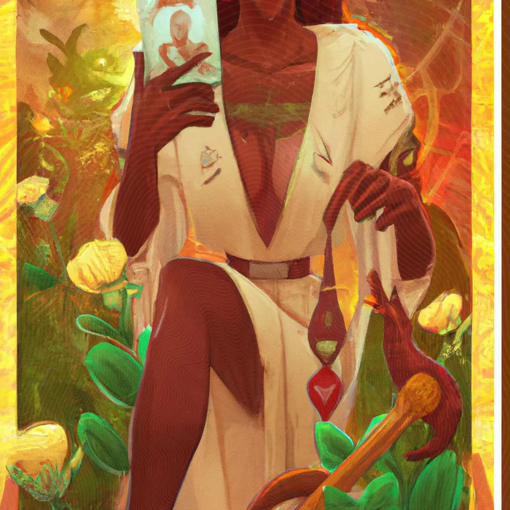 um contorno artístico de a temperança tarot significado