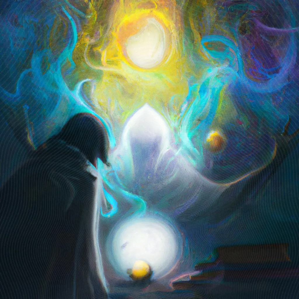 Ação e Reação: O Poder do Esoterismo na Espiritualidade 3 uma pintura a óleo sobre ação e reação espiritismo
