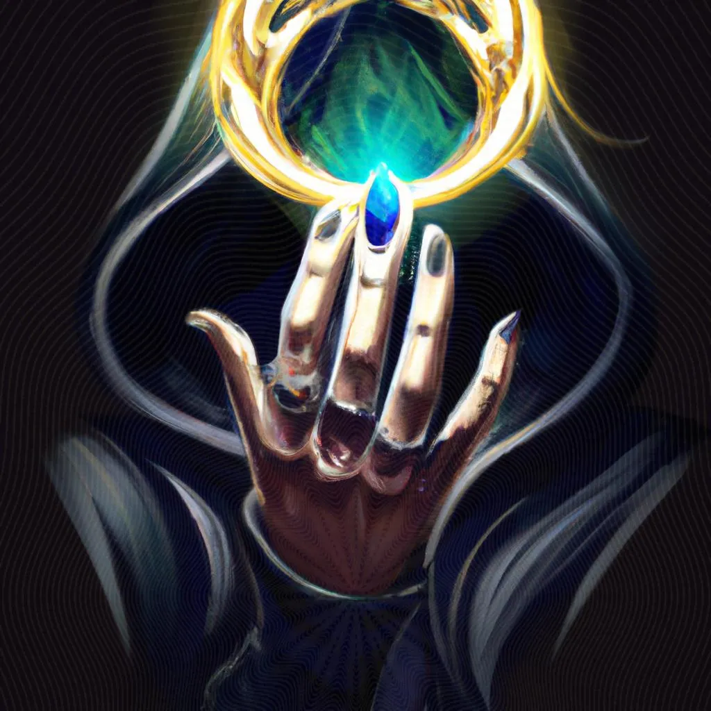 uma gravura sobre anel espirito santo