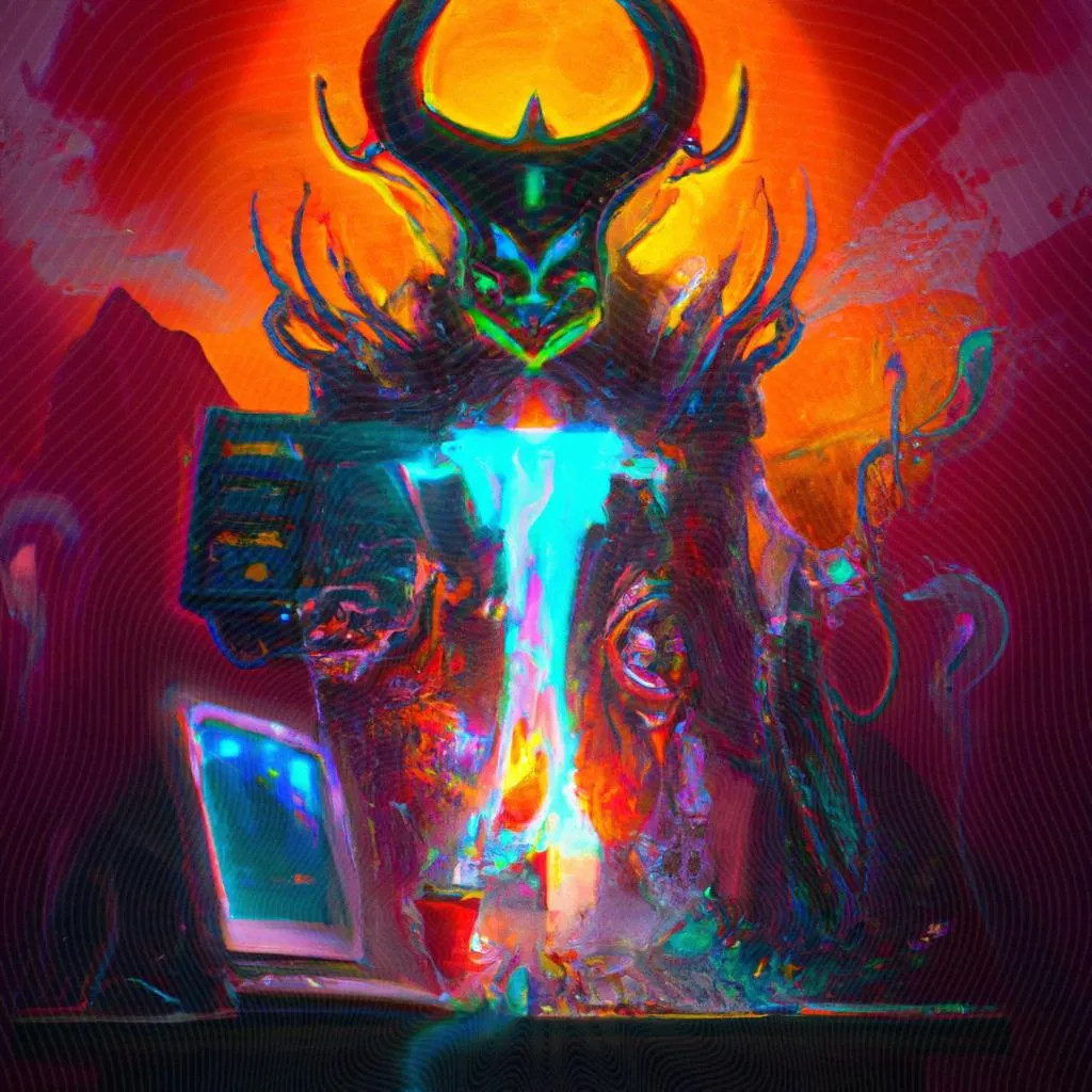 uma imagem imaginária de aparelhos eletrônicos queimando espiritismo