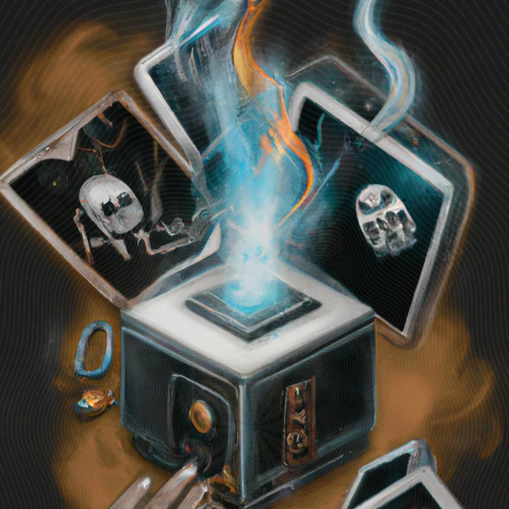 uma imagem em 3D de aparelhos eletrônicos queimando espiritismo