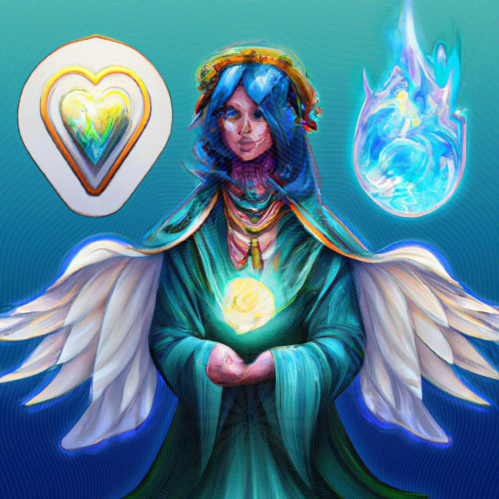 uma pintura figurativa de atributos do espirito santo