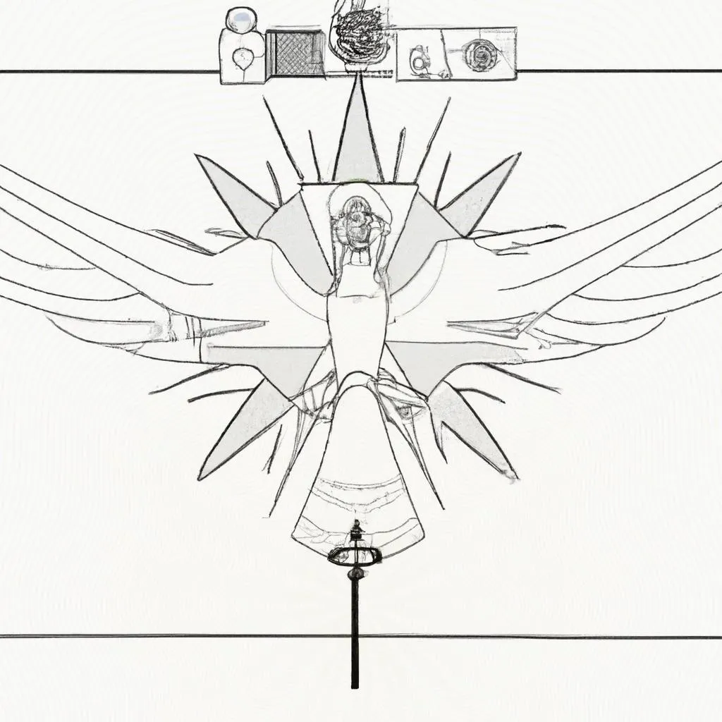 Desperte sua espiritualidade: Baixe agora a bandeira do Espírito Santo para colorir 3 uma escultura ilustrada de bandeira do espirito santo para colorir