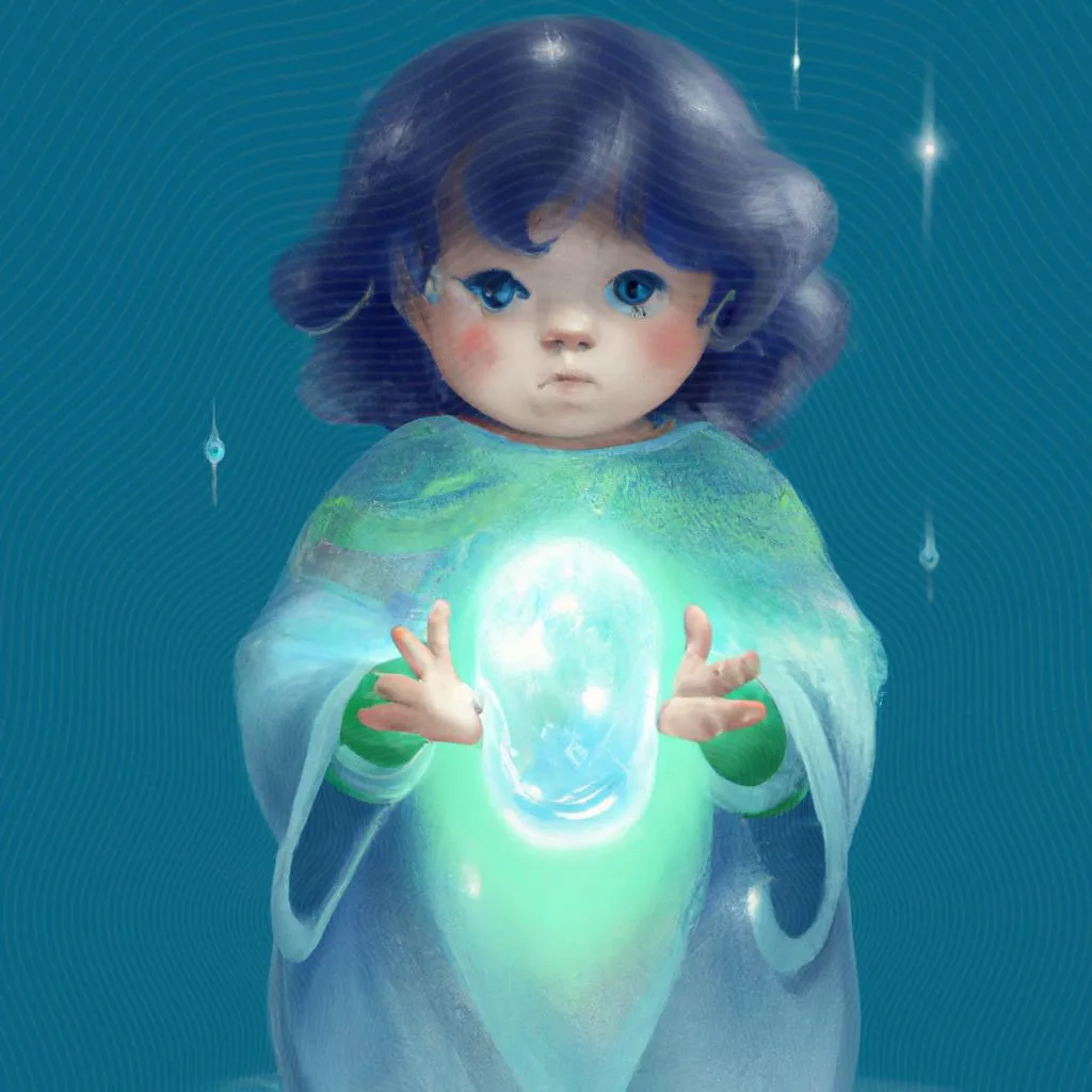 uma paisagem ilustrada de bebe cristal espiritismo