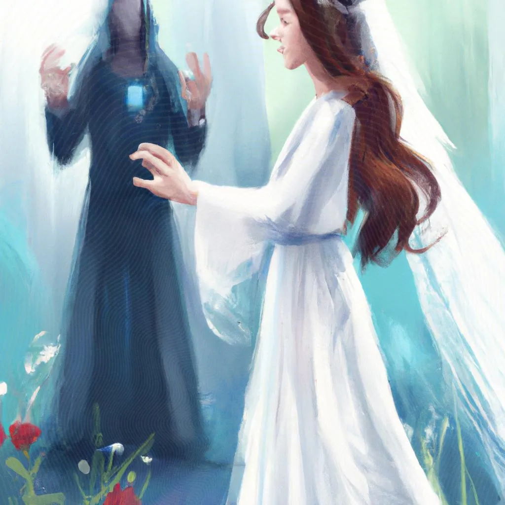 uma cena ilustrada de casamento espirita
