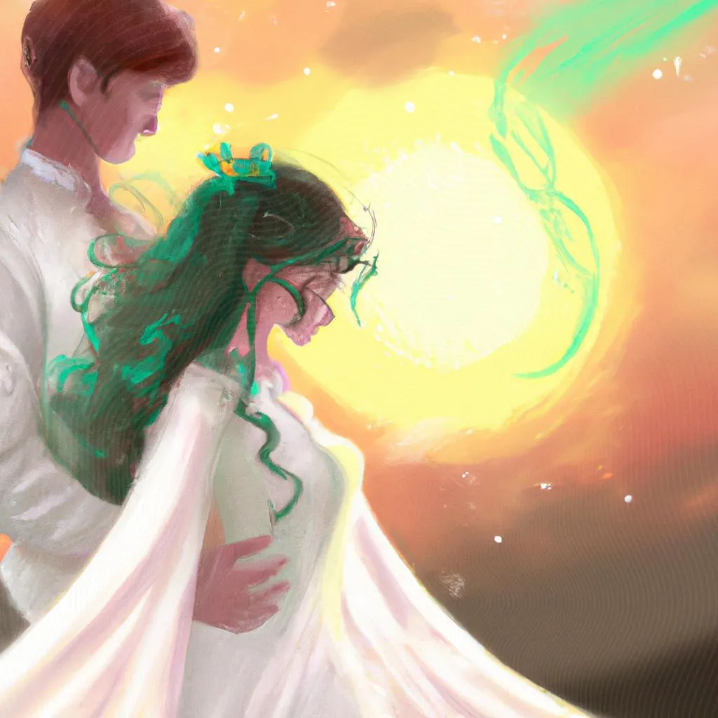 uma pintura a óleo sobre casamento espirita