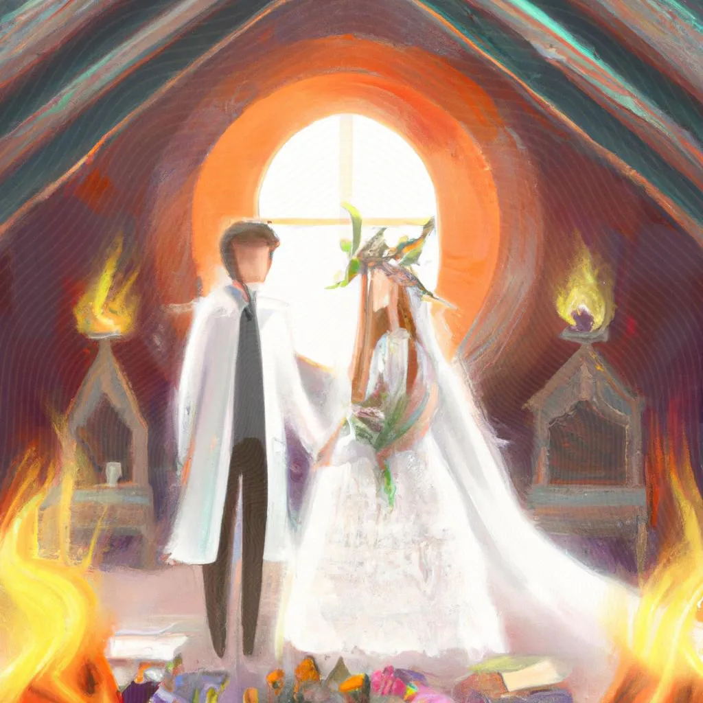 uma composição ilustrativa de casamento no espiritismo