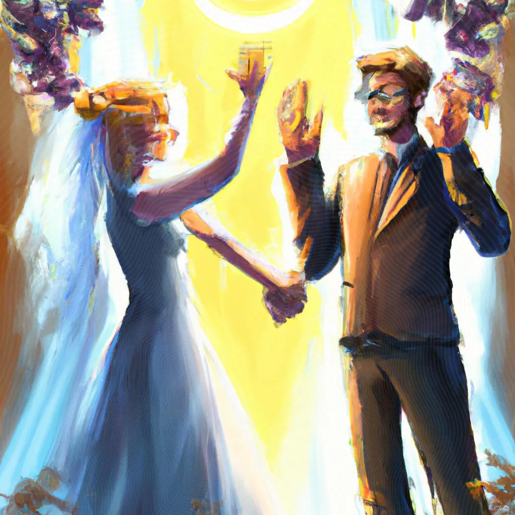 uma pintura a óleo sobre casamento no espiritismo