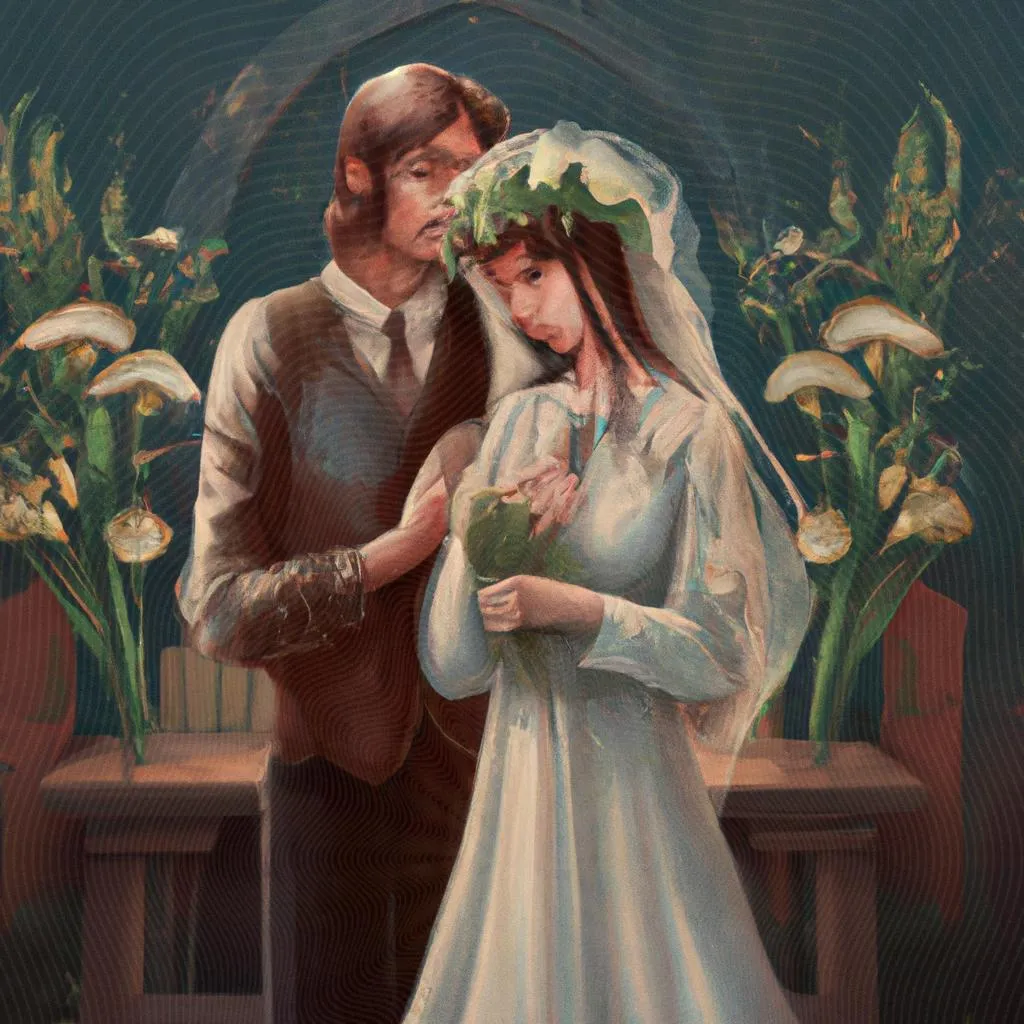 uma composição expressionista de casamento no espiritismo