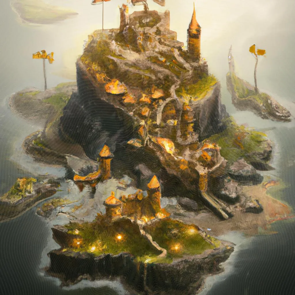 uma vista panorâmica ilustrada de castelo espirito santo mapa