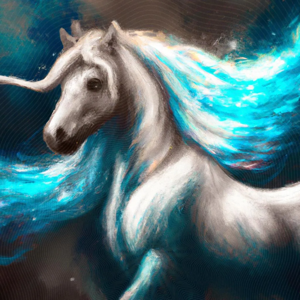 uma aquarela sobre cavalo espirite
