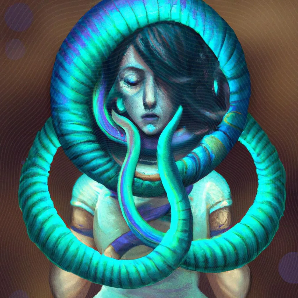 um retrato artístico sobre cordão umbilical enrolado no pescoço espiritismo
