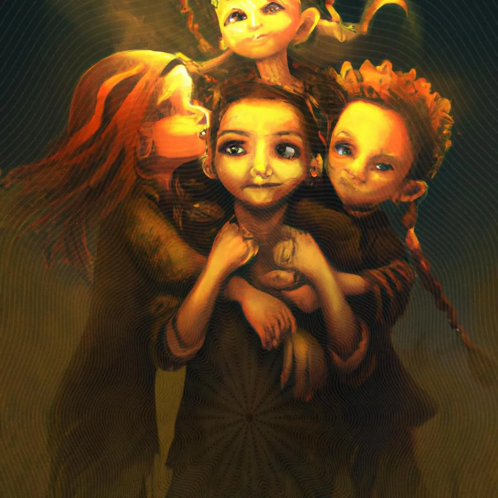uma pintura a óleo sobre crianças cheias do espirito santo