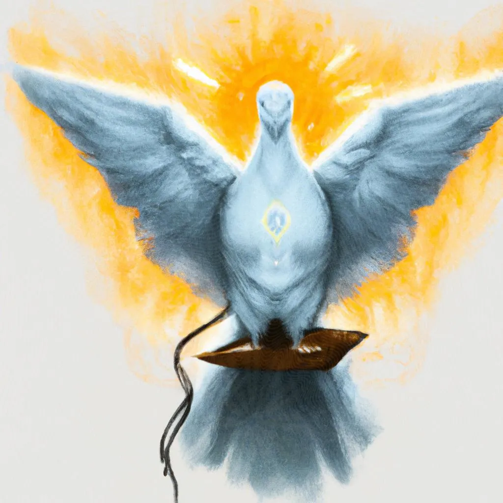 uma obra de arte ilustrativa de desenho pomba espirito santo