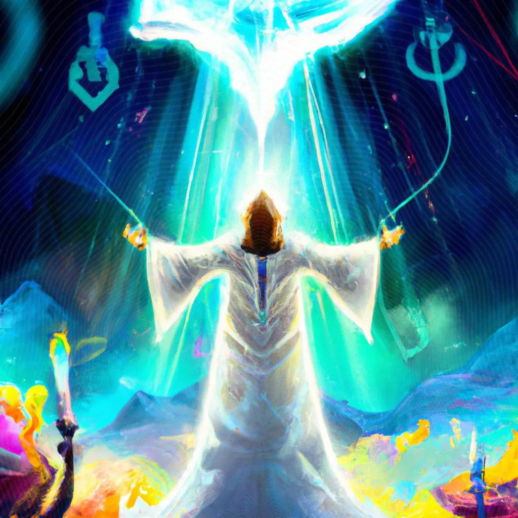 uma imagem impressionista de diante do trono espirito santo