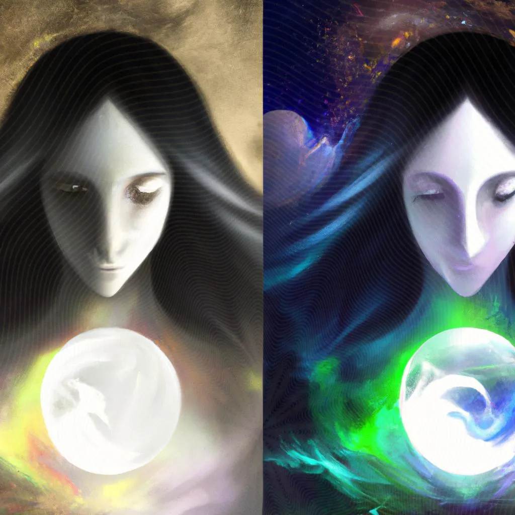 uma imagem impressionista de diferença de alma e espirito