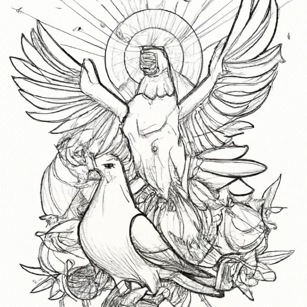 Descubra os Don(s) do Espírito Santo em Desenhos para Colorir 2 uma representação visual de dons do espirito santo para colorir