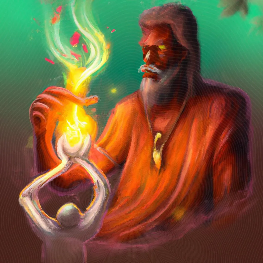 uma figura artística de espiritismo e as drogas