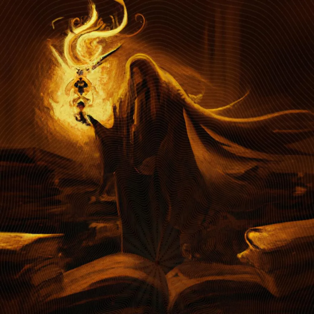 uma pintura figurativa de espirito da morte na bíblia