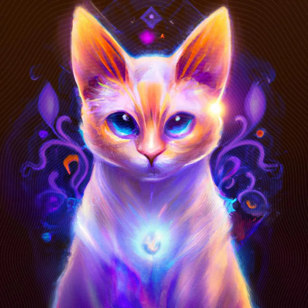 uma figura desenhada de espirito de gato